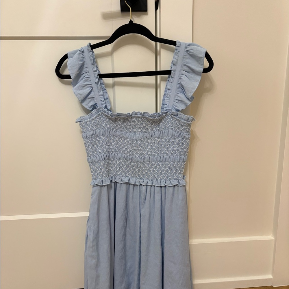 Altar'd State Sky Blue Smocked Dress
